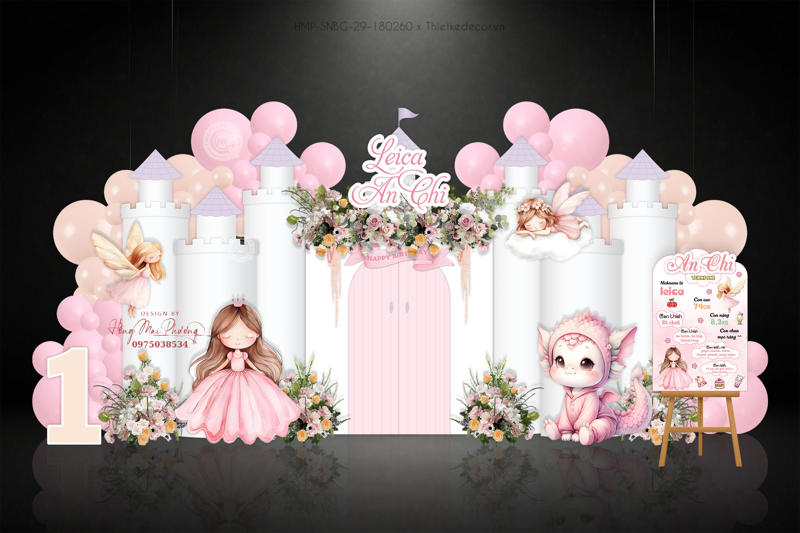 Sinh nhật bé gái chủ đề Fairy - Lâu đài tone trắng hồng